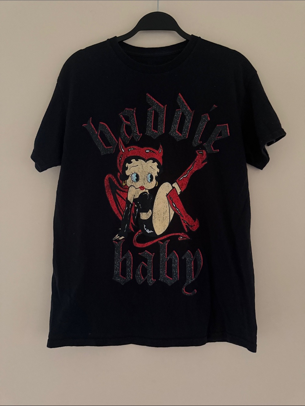 Betty Boop "Baddie Baby" Black Graphic Tee Medium